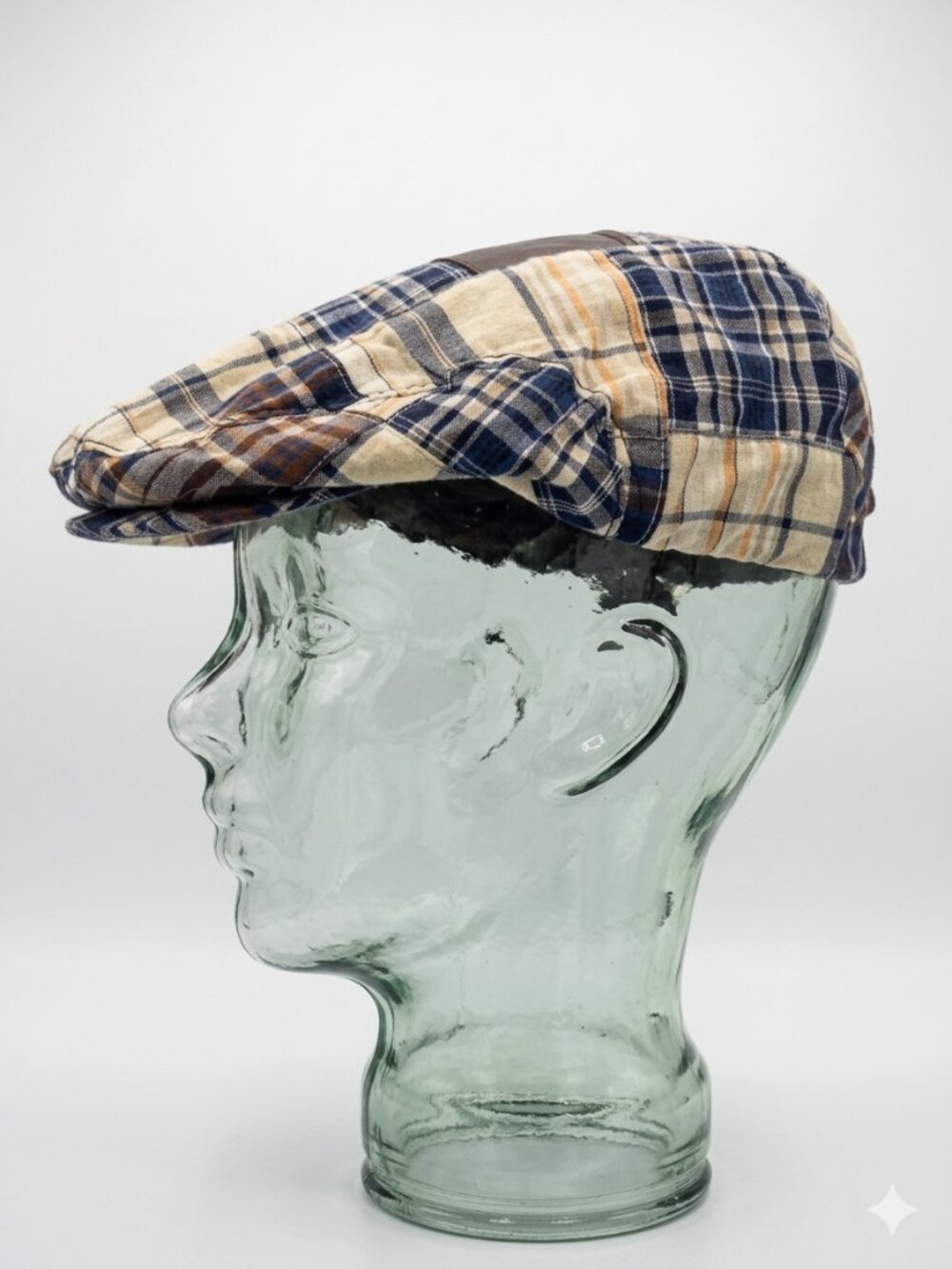VTG 80s Stetson Plaid Newsboy Flat Cap Hat Medium Cabbie